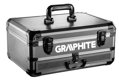 GRAPHITE Akkus fúró Energy+, 2db akku+töltő!, 18V/2Ah, 10mm + alu koffer + 109 kiegészítő, levehető fúrótokmány 3 év garanciával 58G022-PS15