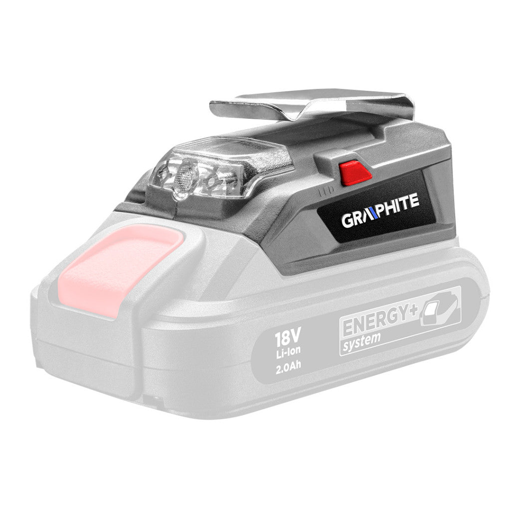 GRAPHITE Powerbank adapter + LED lámpa, Energy+, akku nélkül!!! 3 év garanciával 58G025