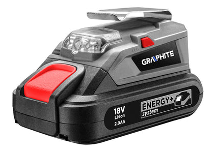 GRAPHITE Powerbank adapter + LED lámpa, Energy+, akku nélkül!!! 3 év garanciával 58G025