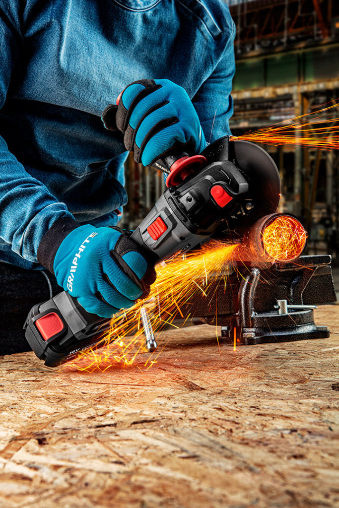 GRAPHITE Akkus szénkefementes sarokcsiszoló Energy+, 18V, 125mm, akku nélkül!!! 3 év garanciával 58G026