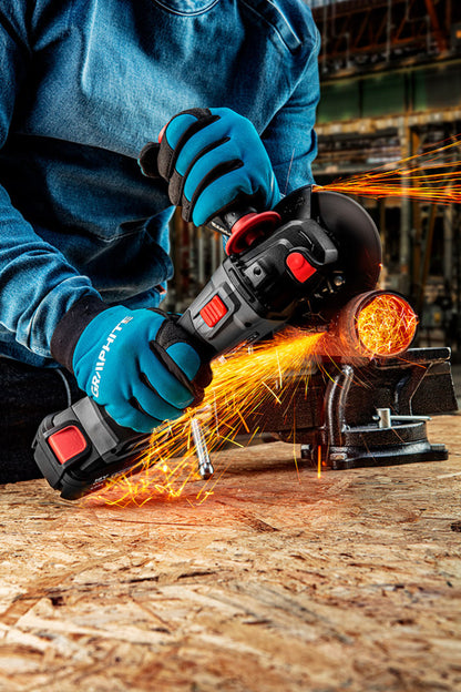 GRAPHITE Akkus szénkefementes sarokcsiszoló Energy+, 18V, 125mm, akku nélkül!!! 3 év garanciával 58G026