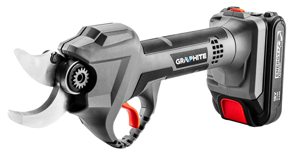 GRAPHITE Akkus szénkefementes metszőolló, ágvágó, max. 30mm vágás, Energy+ 18V, akku nélkül!!! 3 év garanciával 58G029