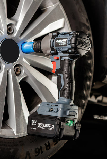 GRAPHITE Akkus szénkefementes ütvecsavarozó 1/2"(négyszög), Energy+, 18V, 450Nm, akku nélkül!!! 3 év garanciával 58G038