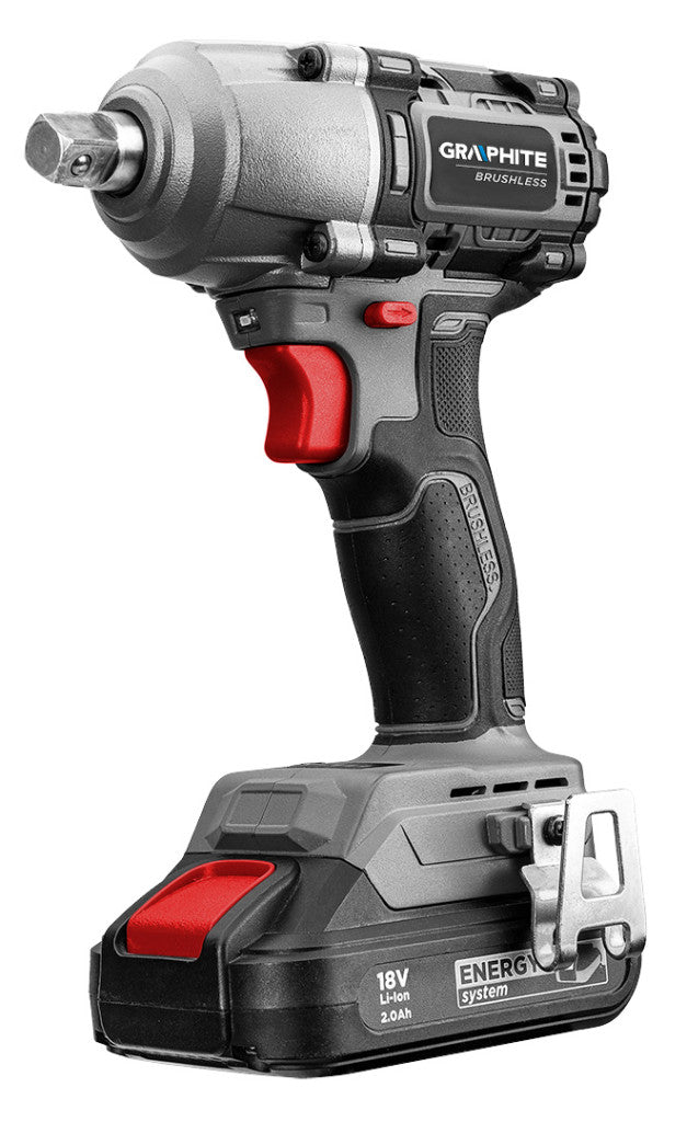 GRAPHITE Akkus szénkefementes ütvecsavarozó 1/2"(négyszög), Energy+, 18V, 450Nm, akku nélkül!!! 3 év garanciával 58G038