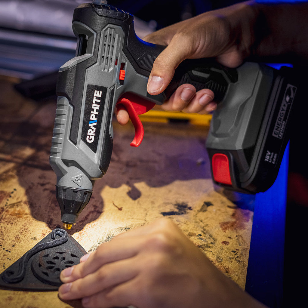 GRAPHITE Akkus ragasztópisztoly, Energy+ 18V, 11mm, akku nélkül!!! 3 év garanciával 58G040