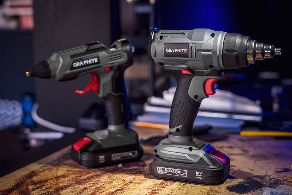 GRAPHITE Akkus hőlégfúvó Energy+ 18V, max. 550°C, akku nélkül!!! 3 év garanciával 58G082