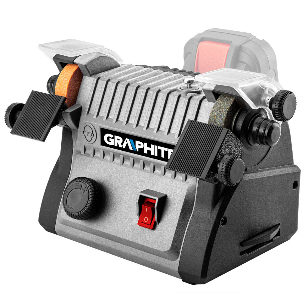 GRAPHITE Akkus köszörű- és polírozógép 3az1-ben, Energy+, CSISZOL, POLÍROZ, flexibilis csiszolófejjel, akku nélkül!!! 3 év garanciával 58G095