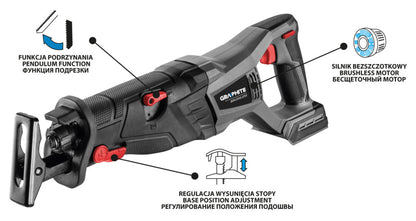 GRAPHITE Akkus szénkefementes orrfűrész, Energy+ 18V, akku nélkül!!! 3 év garanciával 58G096