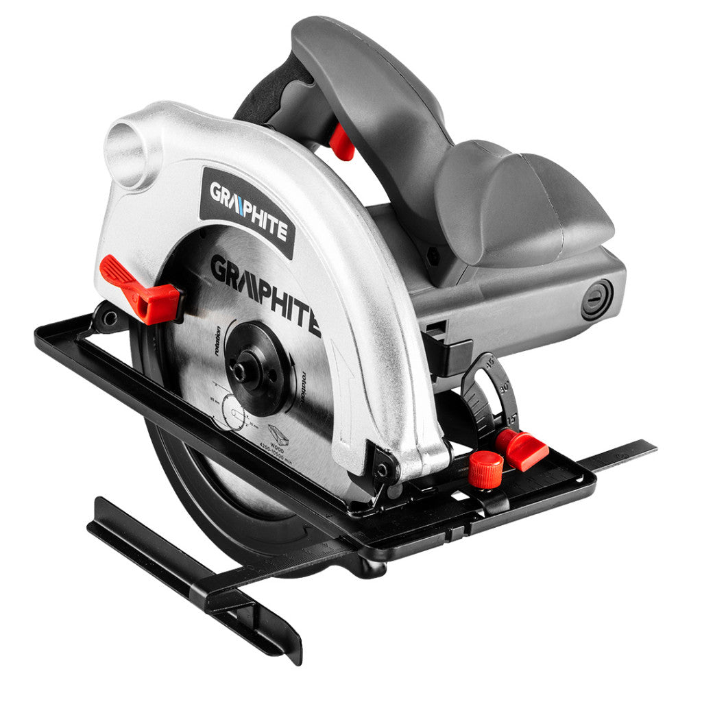 GRAPHITE Körfűrész 1200 W, 185mm, vágásmélység: 65/43mm, tartozék: párhuzamvezető, tartalék vágótárcsa, koffer 3 év garanciával 58G488