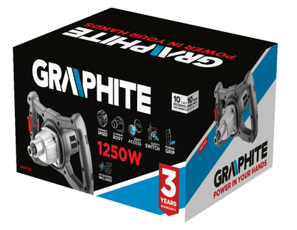 GRAPHITE Keverőgép 1250W, 400-800 /perc 3 év garanciával 58G783