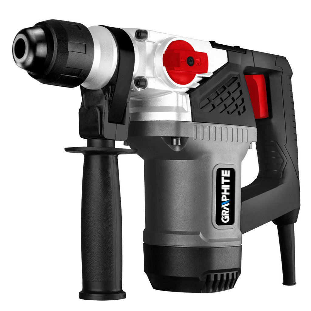 GRAPHITE Fúrókalapács vésőfunkcióval, SDS PLUS, 900W, 4J, fogas tokmány, tartozékok, koffer 3 év garanciával 58G860