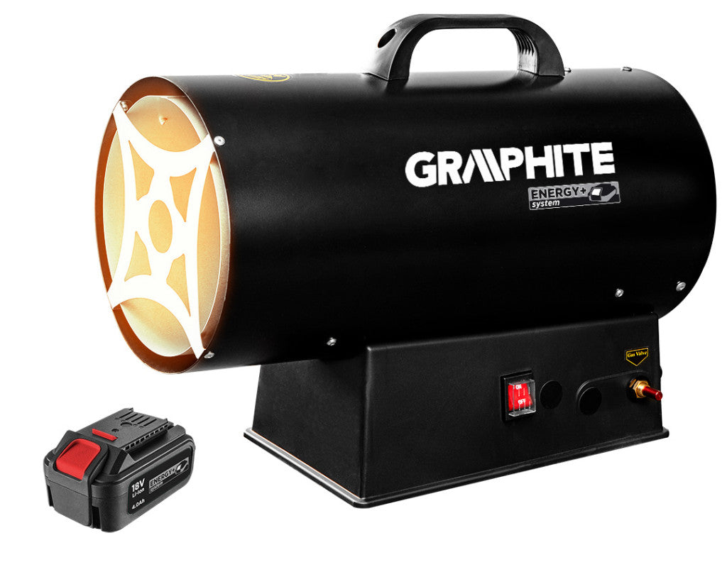 GRAPHITE Gázos hőlégbefúvó(Akkus) 30kW, Energy+ kompatibilis, Akku nélkül! 3 év garanciával 58GE101