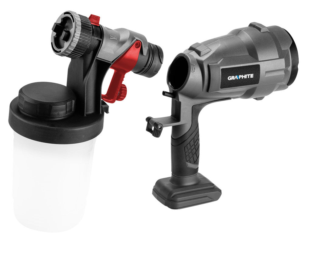 GRAPHITE Akkus festékszóró pisztoly HVLP Energy+, 18V, max. viszkozitás 60DIN, 700ml/p, 243W, akku nélkül!!! 3 év garanciával 58GE103