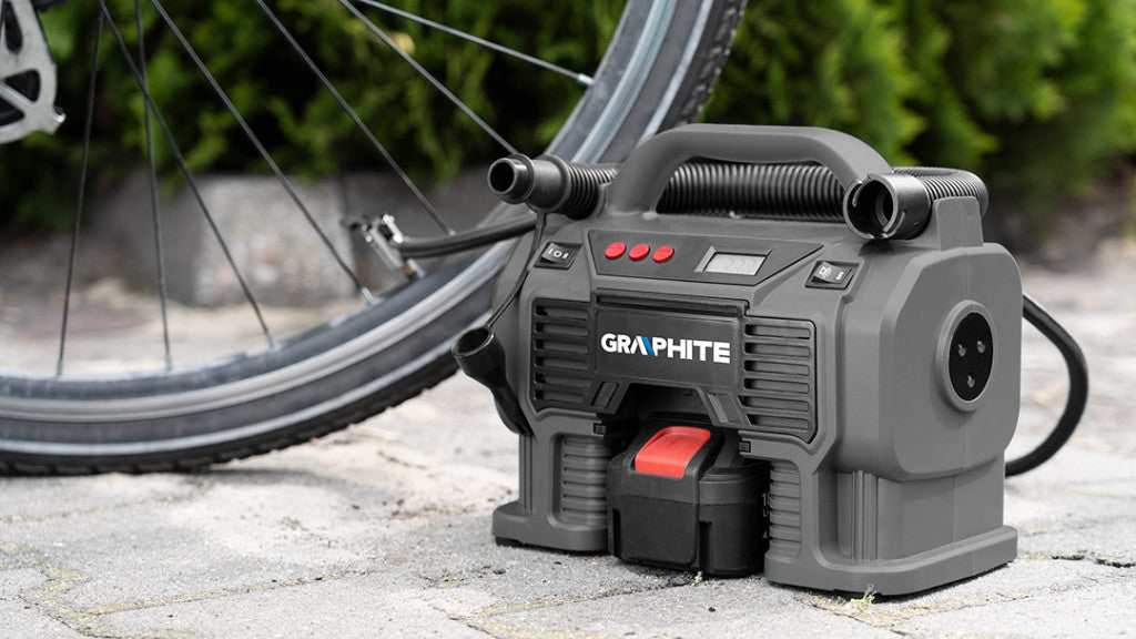 GRAPHITE Akkus kompresszor Energy+ 18V, akku nélkül!!! 3 év garanciával 58GE113