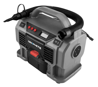 GRAPHITE Akkus kompresszor Energy+ 18V, akku nélkül!!! 3 év garanciával 58GE113