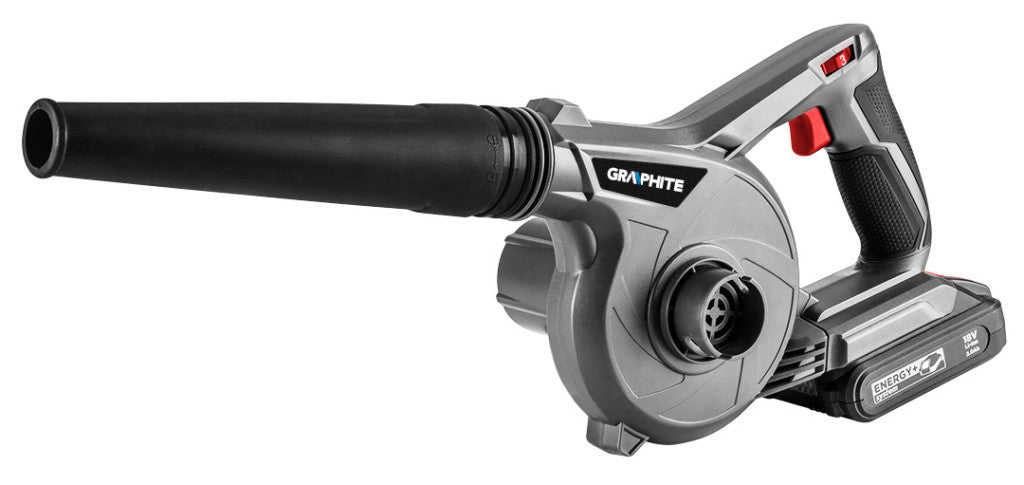 GRAPHITE Akkus lombfúvó szívó funkcióval, műhelybe is, Energy+, 18V, akku nélkül!!! 3 év garanciával 58GE118