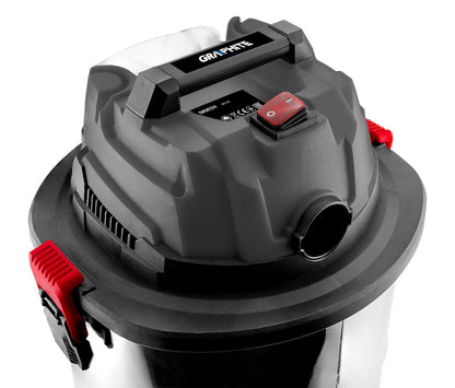 GRAPHITE Akkus száraz/nedves porszívó, Energy+ 18V, 16kPa, 20 literes INOX tartály, Graphite 3 év garanciával 58GE124