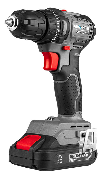 GRAPHITE Akkus szénkefementes fúró, csavarozó, Energy+, 18V, Kompakt méret, 10mm-es tokmány, akku nélkül! 3 év garanciával 58GE139