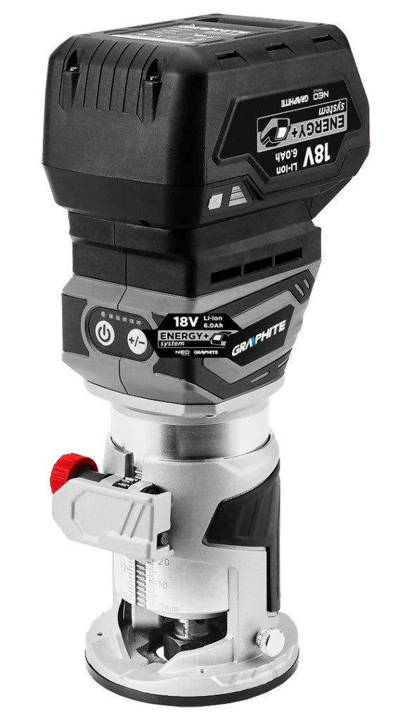 GRAPHITE Akkus szénkefementes élmaró, Energy+, 18V, akku nélkül!!! 3 év garanciával 58GE140