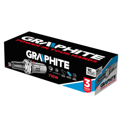GRAPHITE Egyenes csiszoló 710W, állítható fordulatszám: 12000 - 28000 min-1, befogás: 6mm 3 év garanciával 59G071