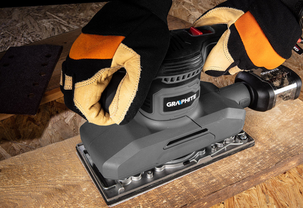 GRAPHITE Rezgőcsiszoló 380W, 115x230mm 3 év garanciával 59G329