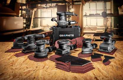 GRAPHITE Excentercsiszoló 450W, 125/150mm, kofferben 3 év garanciával 59G349