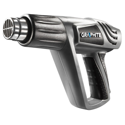 GRAPHITE Hőlégfúvó 2000W, hőfokszabályzós I:25C, II: 80-600C, III: 80-600C, kofferben 5db kiegészítővel 3 év garanciával 59G524