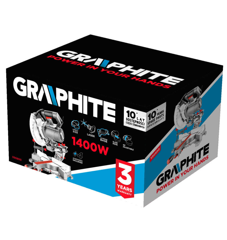 GRAPHITE Gérvágógép 1400W, 185mm tárcsa 3 év garanciával 59G800