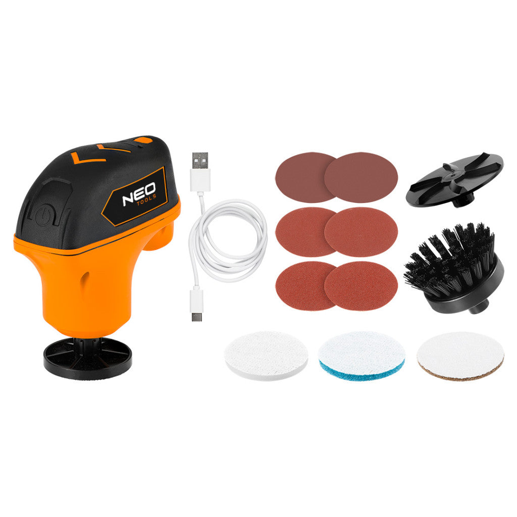 NEO TOOLS Mini multifunkciós készülék, polírozó 4V, Li-Ion, USB-C 3 év garanciával 04-604