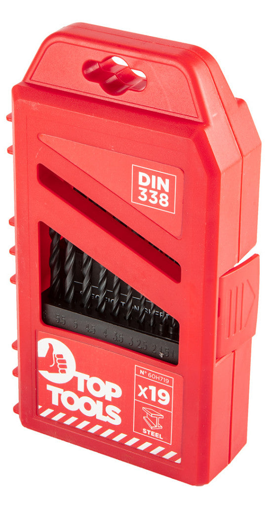 Top Tools Csigafúró készlet 19db, 1-10mm 60H719