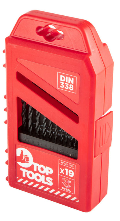 Top Tools Csigafúró készlet 19db, 1-10mm 60H719