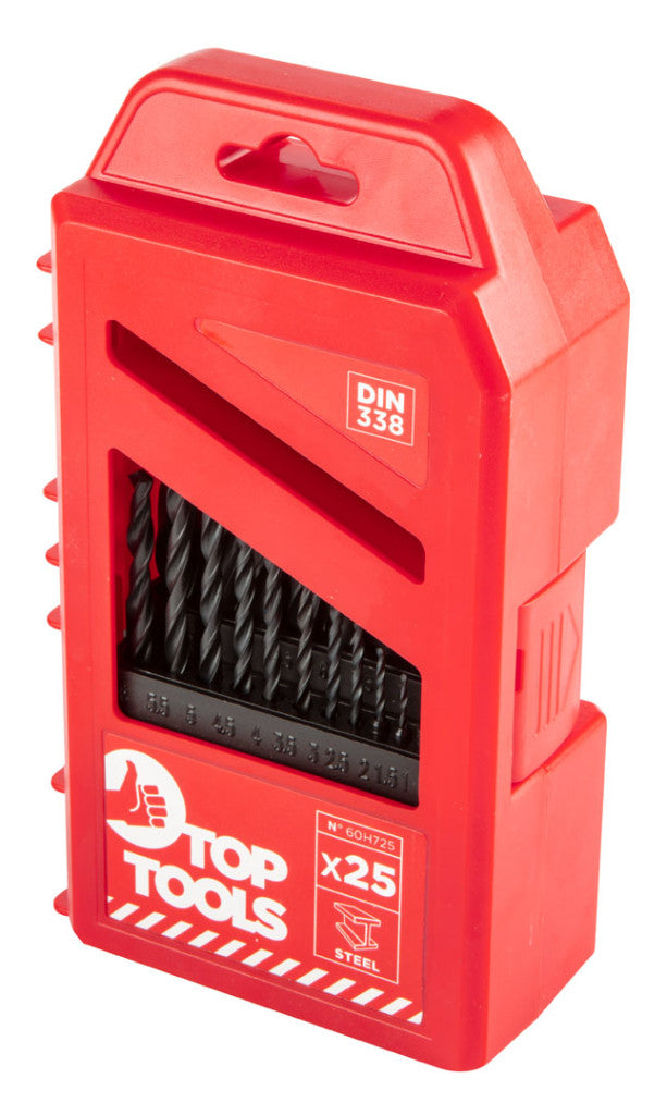 Top Tools Csigafúró készlet 25db, 1-13mm 60H725
