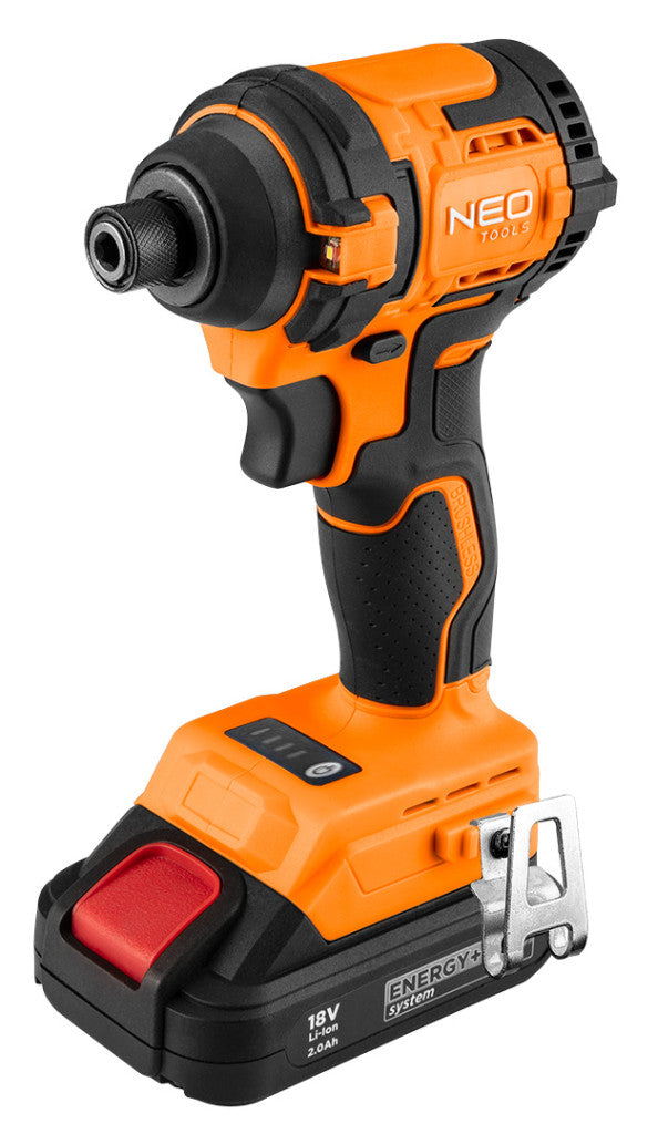 NEO TOOLS Akkus szénkefementes ütvecsavarozó 1/4"(hatszög), Energy+, 18V, Kompakt méret, 300NM, akku nélkül! 3 év garanciával 04-612