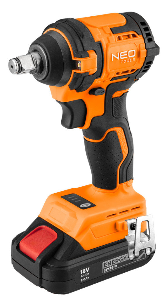 NEO TOOLS Akkus szénkefementes ütvecsavarozó 1/2"(négyszög), Energy+, 18V, Kompakt méret, 350NM akku nélkül! 3 év garanciával 04-613