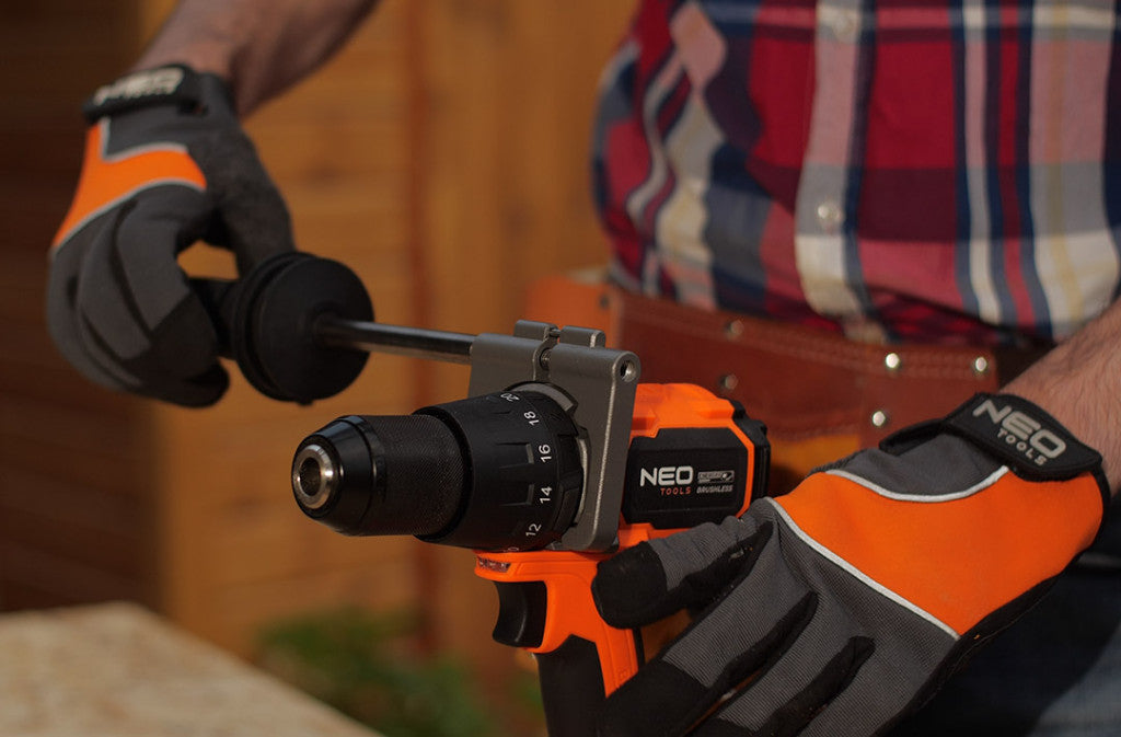 NEO TOOLS Akkus szénkefementes fúró, csavarozó, ütvefúró, Energy+, 100Nm 3 év garanciával 04-616