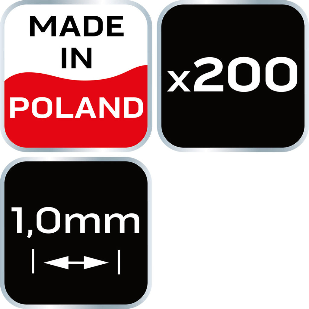 NEO TOOLS Hézagoló-, fugakereszt - 1mm, 200db 61-106