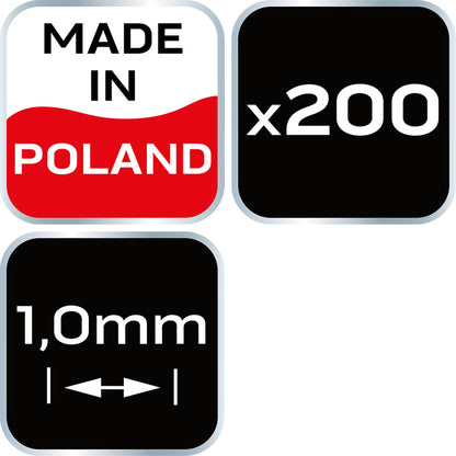 NEO TOOLS Hézagoló-, fugakereszt - 1mm, 200db 61-106