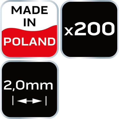 NEO TOOLS Hézagoló-, fugakereszt - 2mm, 200db 61-108