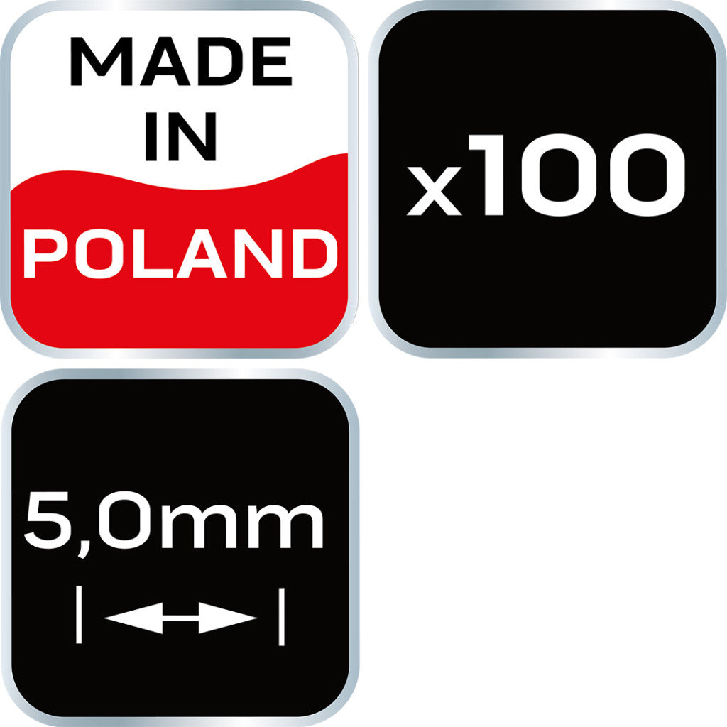 NEO TOOLS Hézagoló-, fugakereszt - 5.0mm, 100db 61-112