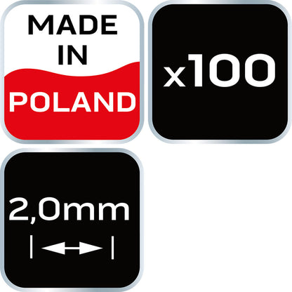NEO TOOLS Hézagoló-, fugakereszt körmerevítéssel 2,0mm, 100db 61-115