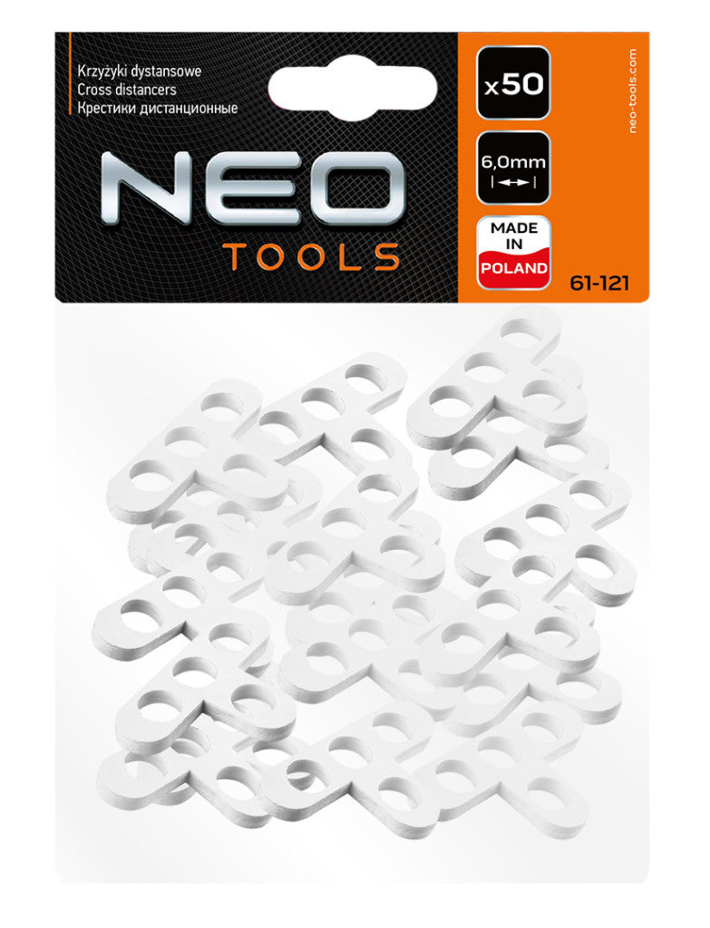 NEO TOOLS Hézagoló-, fugakereszt T 6,0mm, 50db 61-121