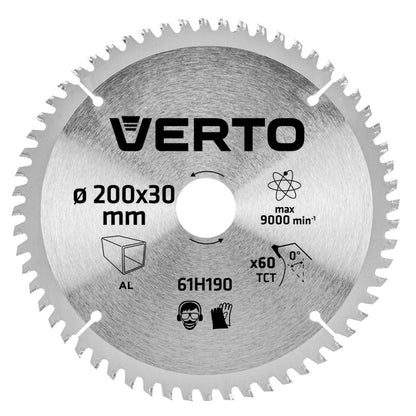 VERTO Körfűrészlap ALUMINIUMHOZ, keményfém, 200x30mm, 60 fog 61H190