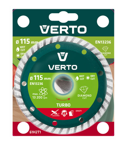 VERTO Gyémánt vágókorong 115mm turbo 61H2T1