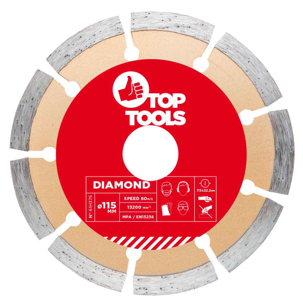 Top Tools Gyémánt vágókorong 115mm szegmentált 61H315