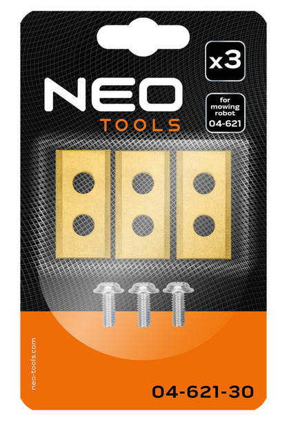 NEO TOOLS Fűnyírókés készlet 04-621 robotfűnyíróhoz, 3db/cs 04-621-30