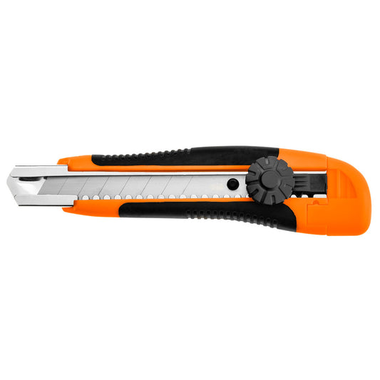 NEO TOOLS Törhető pengés kés 18mm, fém vezetősín, tekerős 63-014