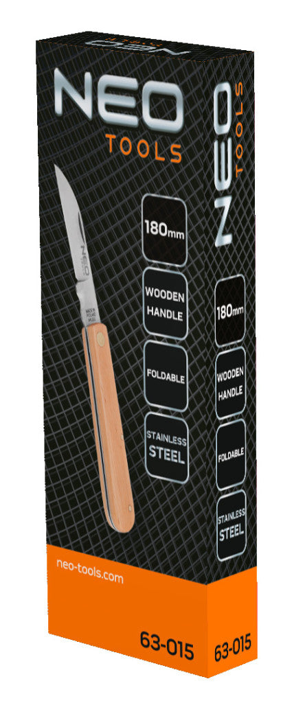 NEO TOOLS Összecsukható kés fa nyéllel 63-015