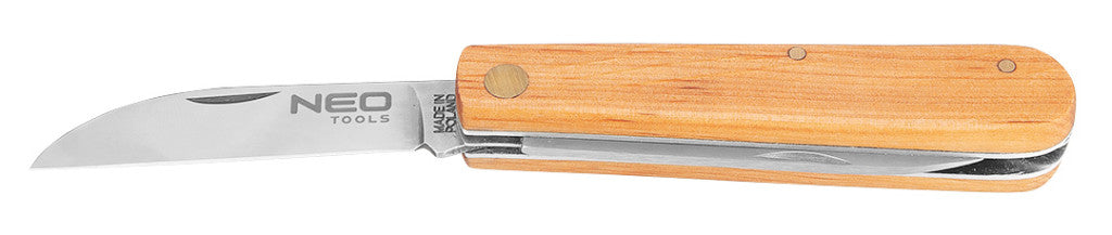 NEO TOOLS Összecsukható dupla pengés kés fa nyéllel 63-017