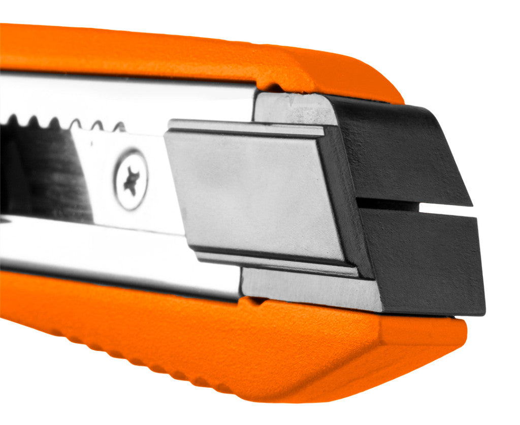 NEO TOOLS Törhető pengés kés 18mm, puha markolat, fém vezetősín 63-060