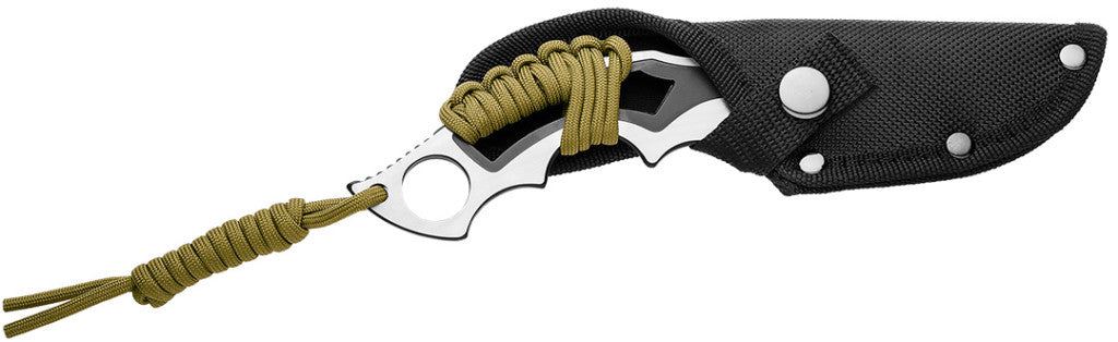 NEO TOOLS Túlélőkés, 11cm penge, 75cm paracord kötéllel tokban 63-100